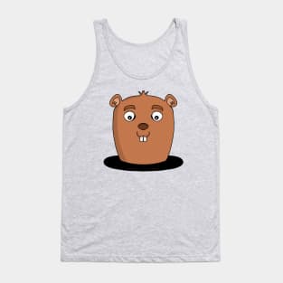 Beaver coming out of a hole Tank Top